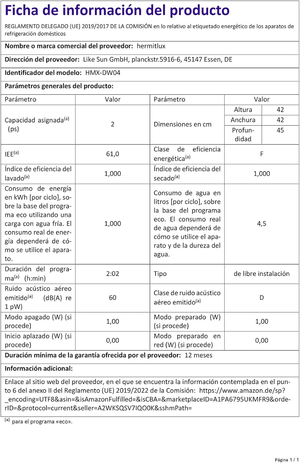 2026 Mini lavavajillas compacto, para usar con o sin grifo, 43 cm de ancho, para 4 juegos, apto para camping, portatil, 175 kWh/año, Libre instalación, blanco