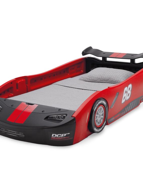 2026 Nuevo Delta Children Turbo Race Car Twin Bed cama infantil estilo coche de carreras color rojo