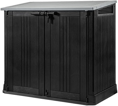 2026 Keter Sio Nova -Cobertizo de jardín Exterior, Capacidad 880L, Color Gris, 132 x 71,5 x 113,5 cm