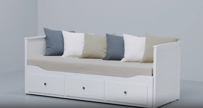 2026 HEMNES Cama tipo diván con 3 espacios de almacenamiento, Blanco, 80x200 cm