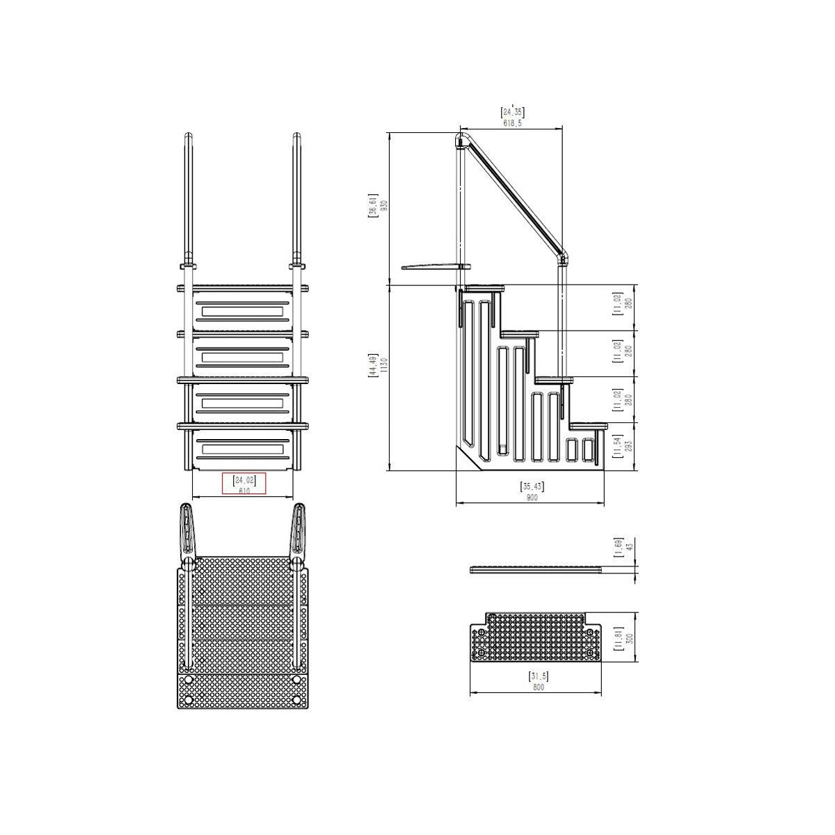 2026 Escalera Simple Para Piscina
