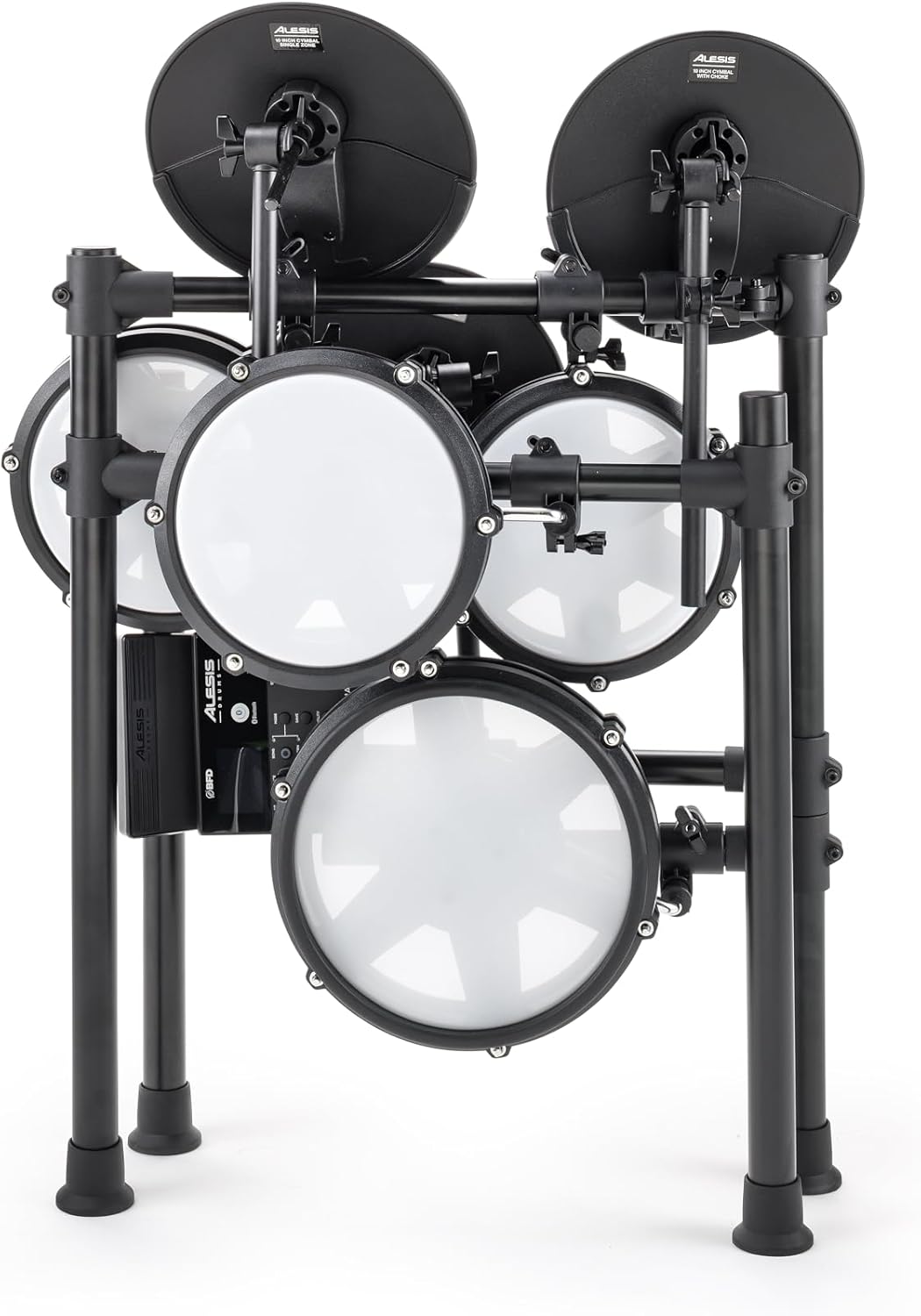 2026 Alesis Nitro Max Kit Batería Electrónica con Parches Silenciosos de Malla, Caja de Doble Zona de 10", Bluetooth, 440+ Sonidos Auténticos, Lecciones Drumeo, USB MIDI, Pedal de Bombo