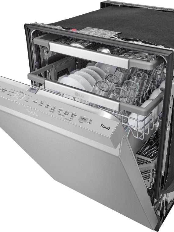 2026 Nuevo lavavajillas empotrable inteligente de 24 pulgadas con control superior, cuba de acero inoxidable, tercera rejilla, QuadWash Pro y nivel de ruido de 42 dBA en acero inoxidable