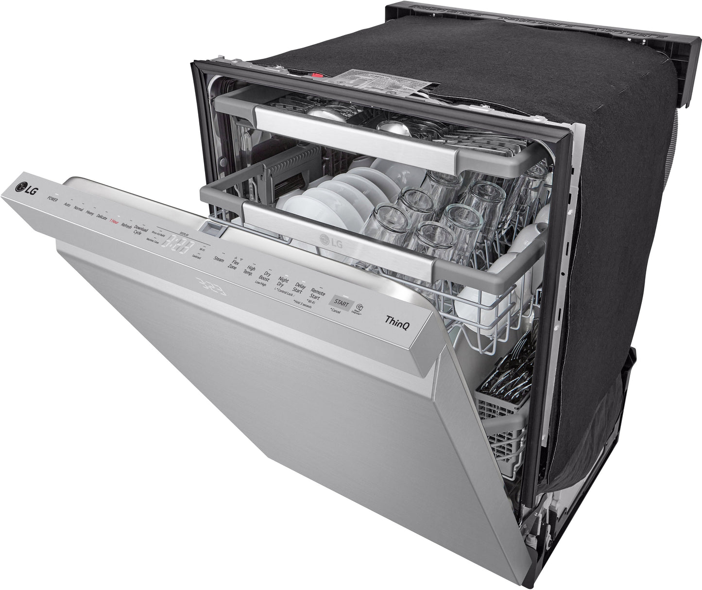 2026 Nuevo lavavajillas empotrable inteligente de 24 pulgadas con control superior, cuba de acero inoxidable, tercera rejilla, QuadWash Pro y nivel de ruido de 42 dBA en acero inoxidable