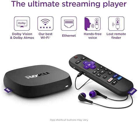 2026 Nuevo Roku Ultra dispositivo de streaming 4K HDR Dolby Vision Dolby Atmos con control remoto recargable voz manos libres Ethernet