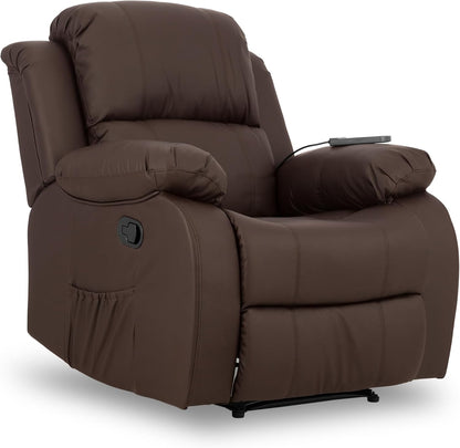 2026 Don Descanso - Sillón Masaje Relax Calor Trevi Negro Reclinable 160º con 8 Motores Silenciosos, Calor Lumbar, Sist. Masaje 4 Zonas y Acabado en PU Anti-Cuarteo [Incluye Mando]. Ideal Gente Mayor
