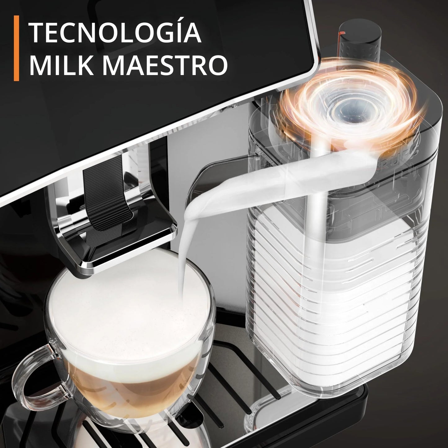 2026 Krups Essential - Cafetera súper automática, 15 Bares de presión, Molinillo cónico de Metal, con selección de cantidad e Intensidad de café, 1.7 l, 1 Cups, Acero, Pantalla LCD + Acc. Leche