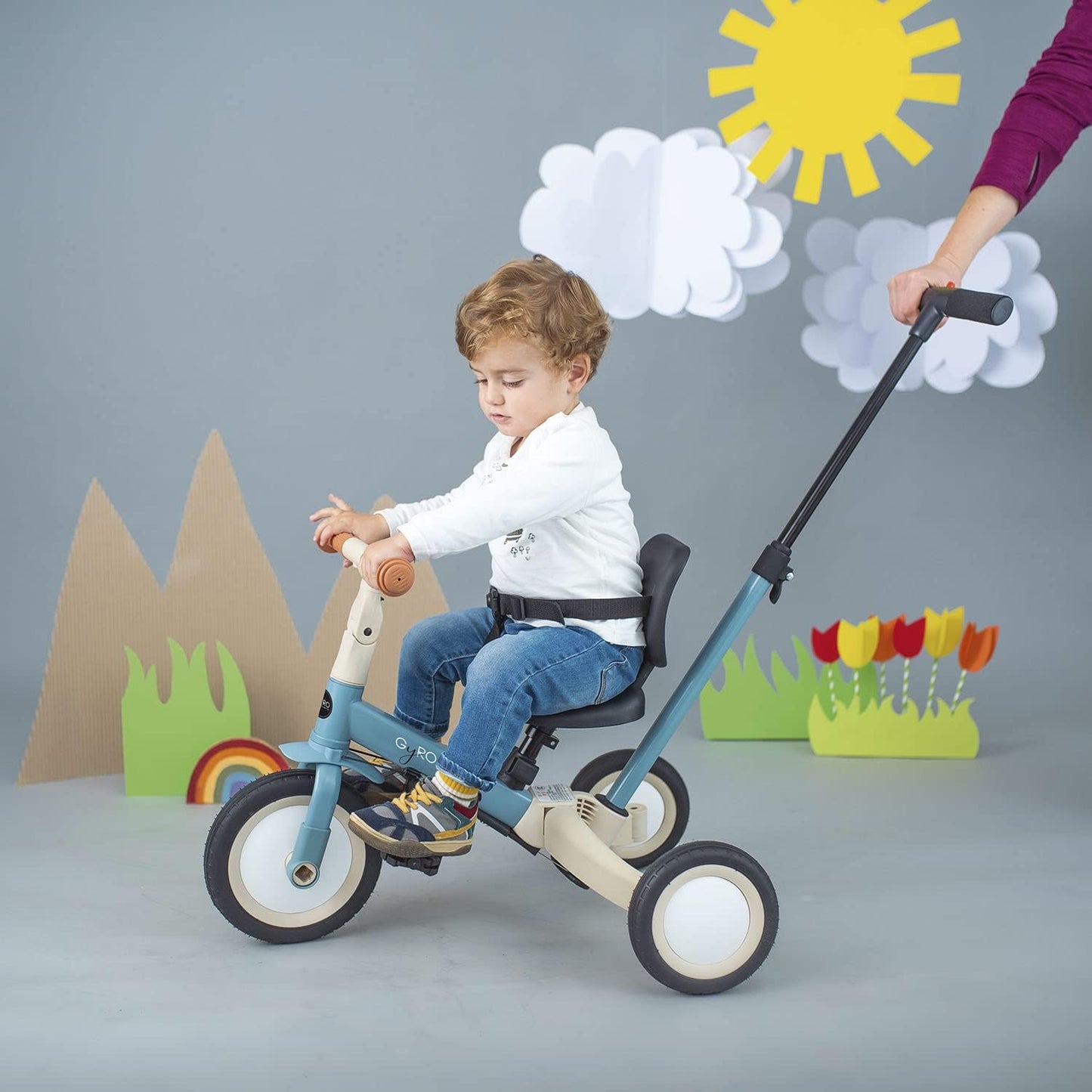 2026 Olmitos - Triciclo Evolutivo de Bebé 5 en 1 GYRO + - Bicicleta Niños Desde 1 Año hasta 5 años - De Triciclo a Bicicleta con o sin Pedales – Adaptable y transformable (Gyro +, Verde)