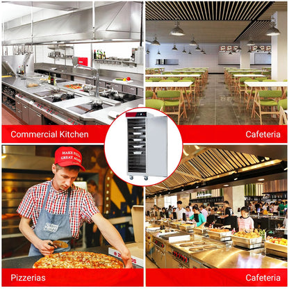 2026 Nuevo armario calentador de alimentos comercial Garvee tipo Hot Box de 16 niveles en acero inoxidable 1850W