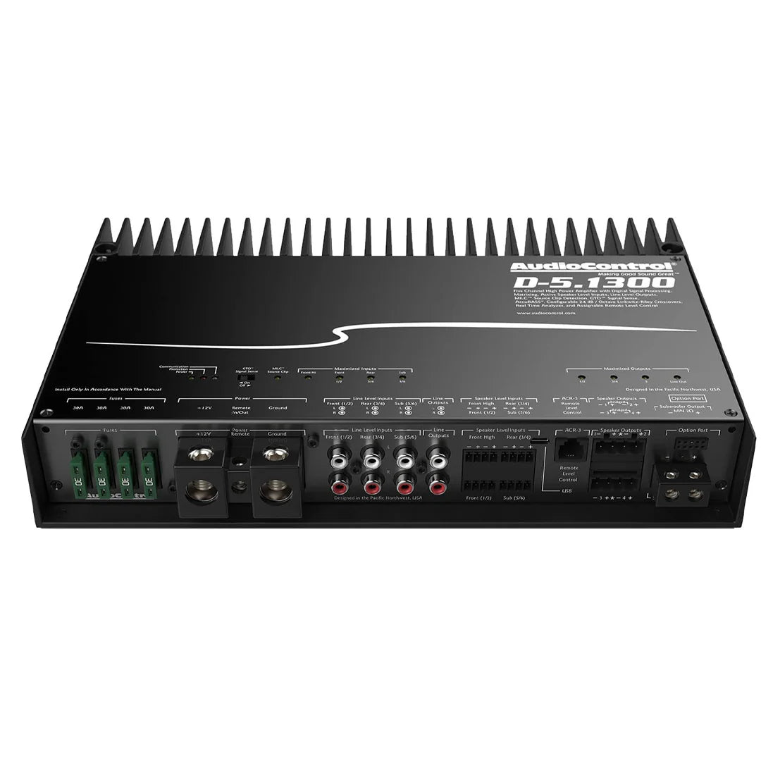 2026 Nuevo AudioControl D-5.1300, Amplificador clase D Matrix DSP de 5 canales para coche con DSP