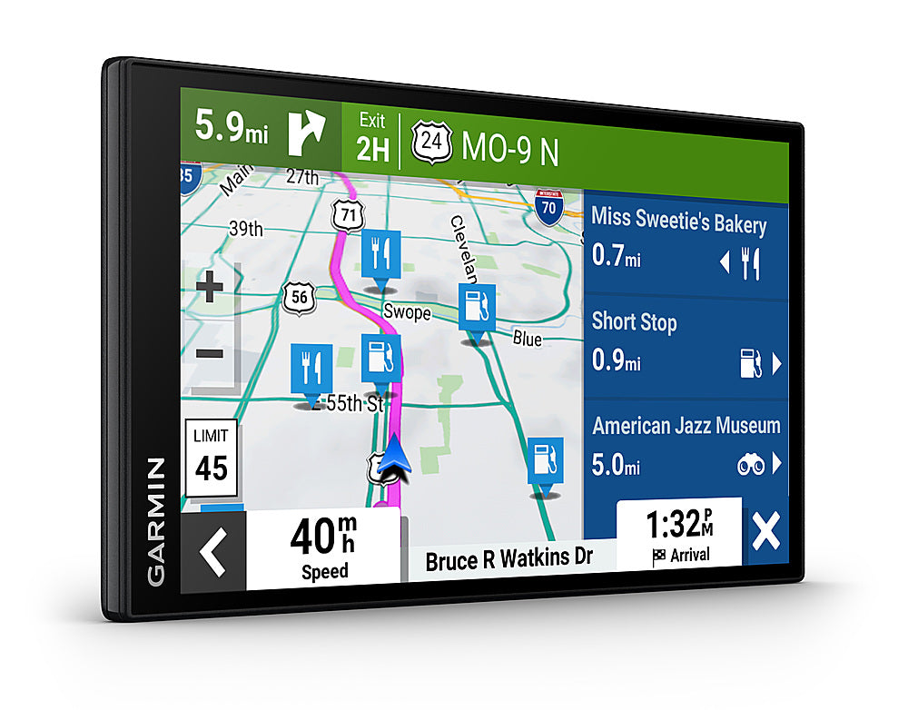 2026 Nuevo sistema de navegación GPS Garmin DriveSmart 76 de 7 pulgadas con Bluetooth integrado, actualizaciones de mapas y tráfico en tiempo real, color negro