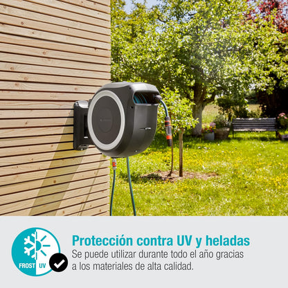 2026 Gardena Rollup L-Caja de Manguera de Pared (30 m), Color, Turquesa, Negro, Gris, Naranja, Blanco, 18627-20