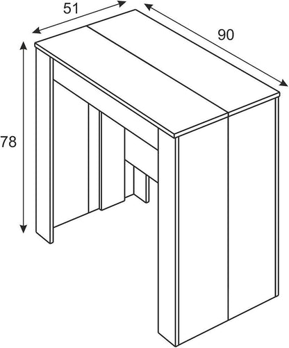 2026 Mobelcenter - Mesa de Comedor Consola Extensible, Mesa para Salón recibidor o Cocina, Mesa Fuelle Extensible, Color Cemento (1127)