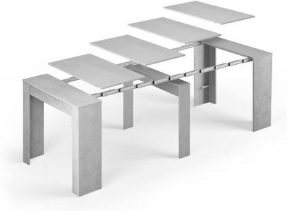 2026 Mobelcenter - Mesa de Comedor Consola Extensible, Mesa para Salón recibidor o Cocina, Mesa Fuelle Extensible, Color Cemento (1127)