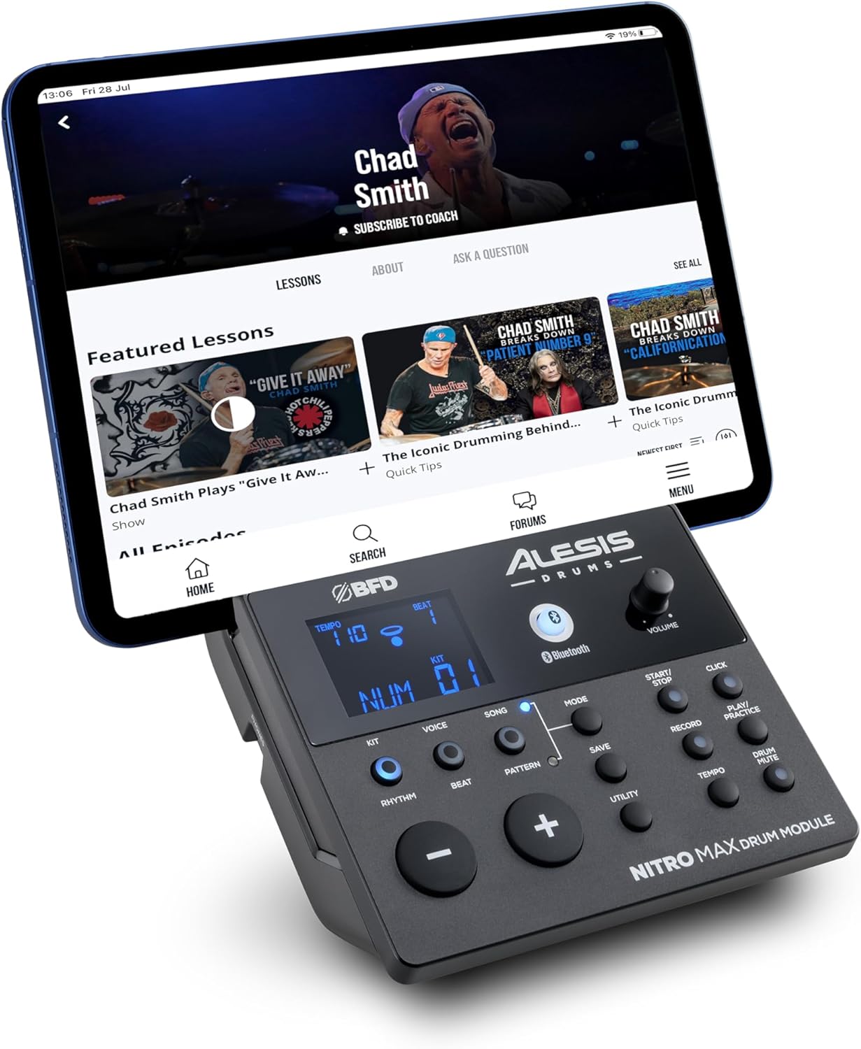 2026 Alesis Nitro Max Kit Batería Electrónica con Parches Silenciosos de Malla, Caja de Doble Zona de 10", Bluetooth, 440+ Sonidos Auténticos, Lecciones Drumeo, USB MIDI, Pedal de Bombo
