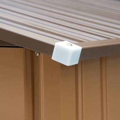 2026 Outsunny Caseta de Jardín Exterior 4,9 m² 277x195x192 cm Cobertizo de Jardín Exterior con Puerta Corredera Techo Inclinado Base Refuerzo (Suelo NO Incluido) y 4 Ventanas Amarillo