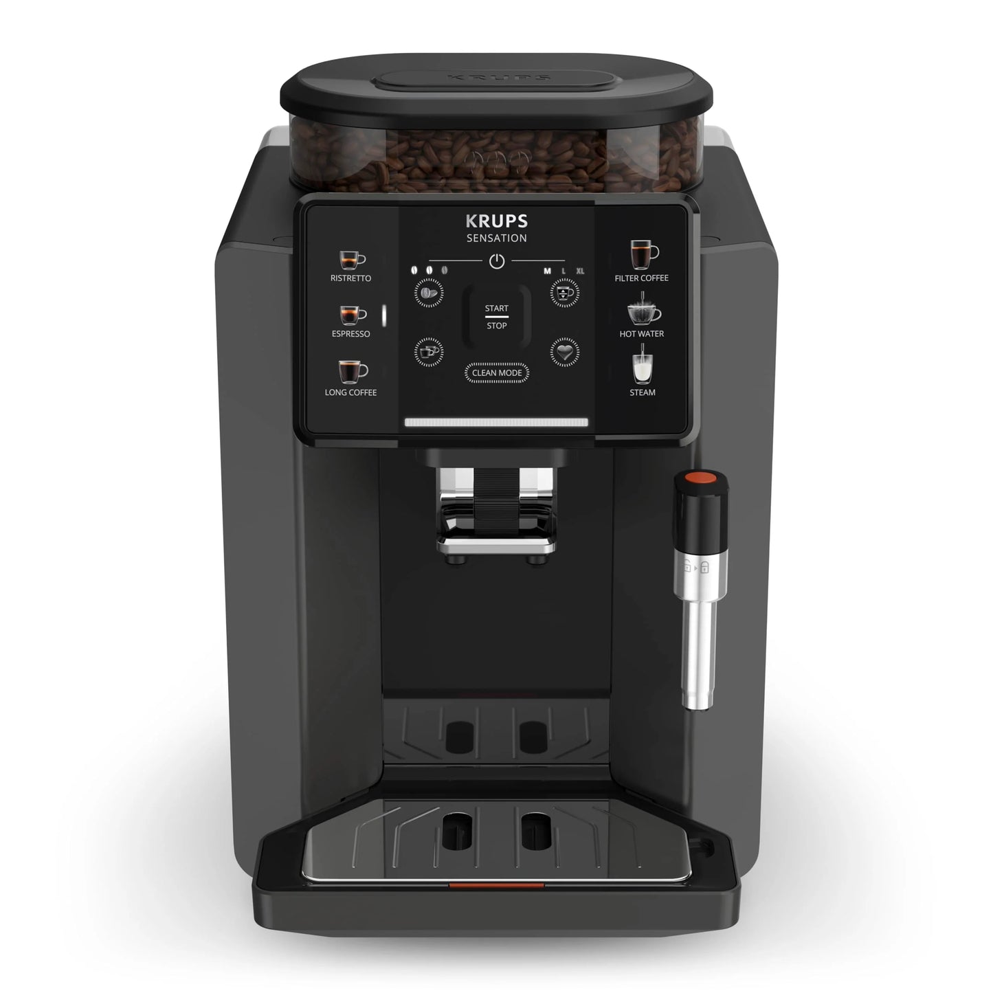 2026 Krups Essential - Cafetera súper automática, 15 Bares de presión, Molinillo cónico de Metal, con selección de cantidad e Intensidad de café, 1.7 l, 1 Cups, Acero, Pantalla LCD + Acc. Leche