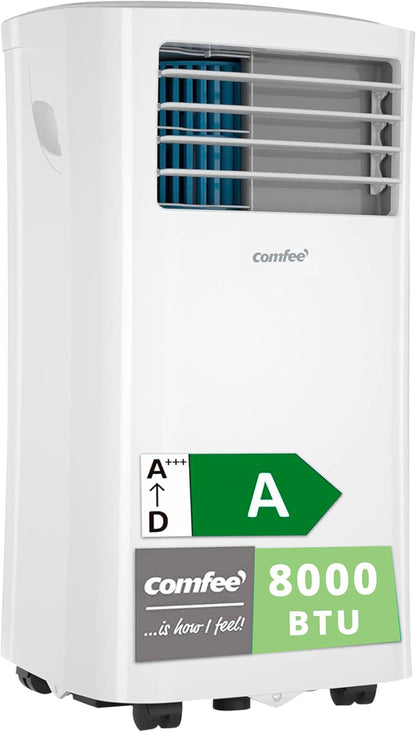 2026 COMFEE Pingüino Aire Acondicionado Portátil 8000 BTU / 2000 Frigorías – Climatizador sin unidad exterior – Enfriador Silencioso Bajo Consumo con Kit de Ventana | 3x1 Refrigera, Ventila y Deshumidifica
