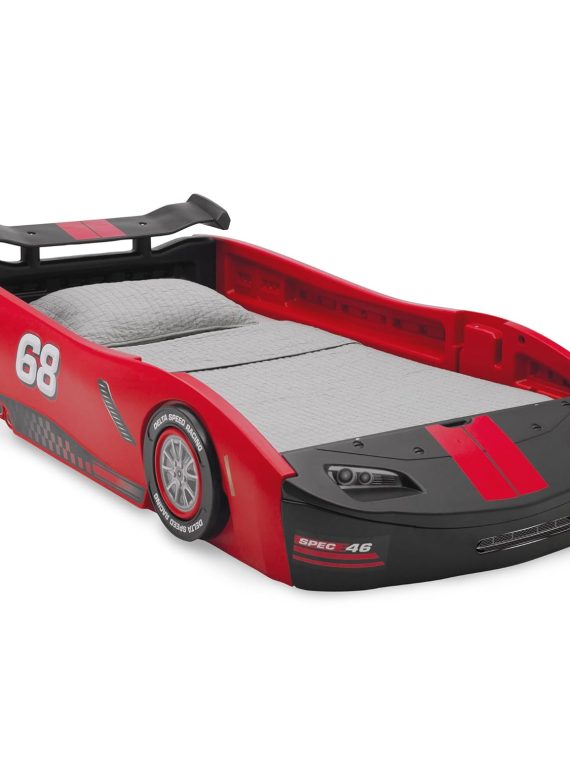 2026 Nuevo Delta Children Turbo Race Car Twin Bed cama infantil estilo coche de carreras color rojo