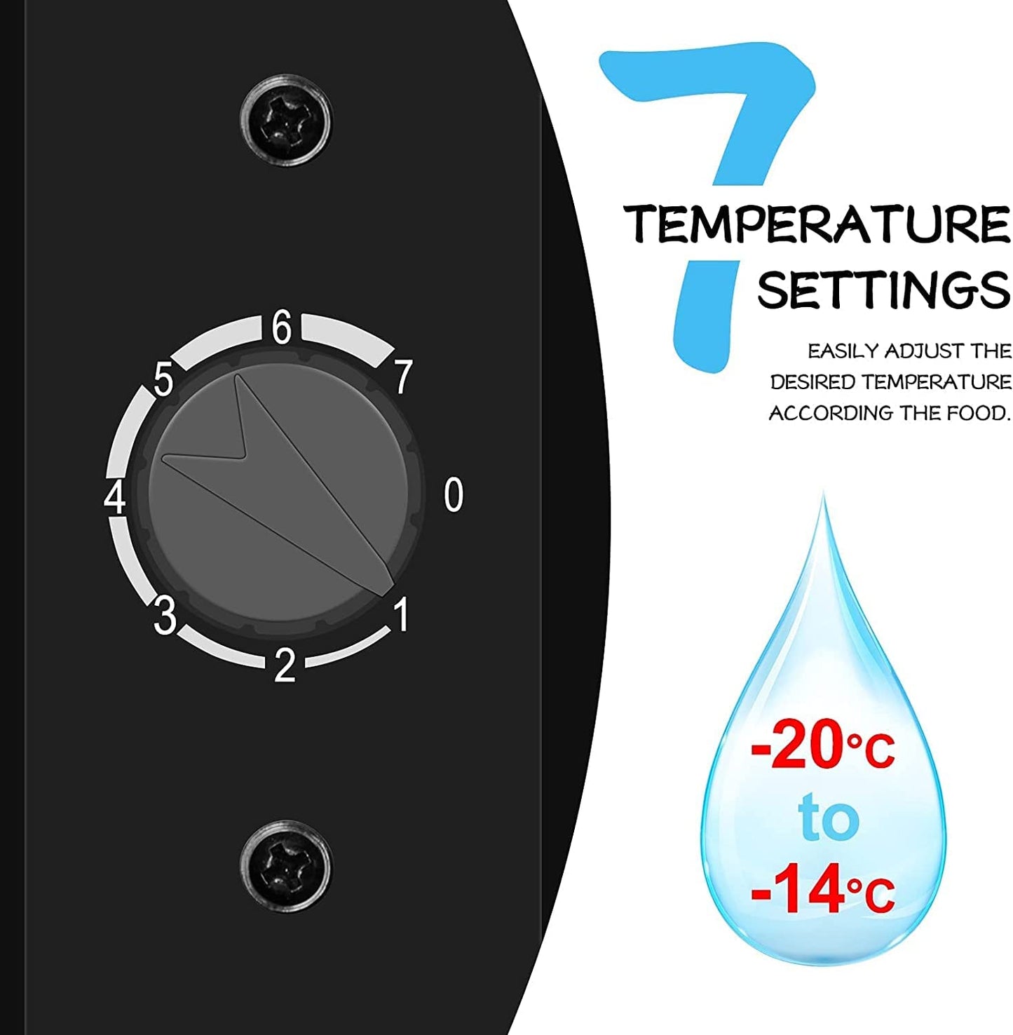 2026 Mini Congelador, Pequeño Congelador Vertical, 31L, -14℃ a -20℃, Negro, Temperatura Regulable, Silenciosos para Hogares, Oficinas