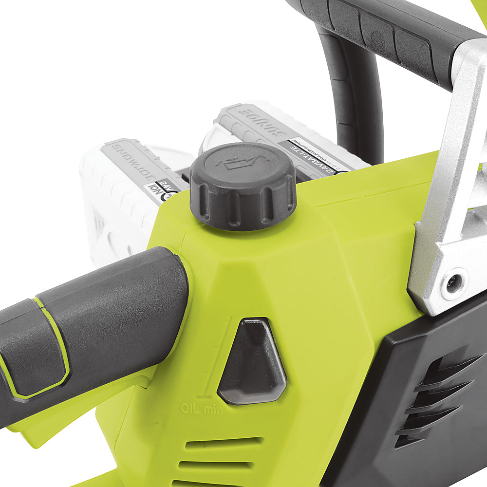 2026 Nuevo Sun Joe 48-Volt iON+ motosierra inalámbrica de 16 pulgadas con funda (2 baterías de 2Ah y 1 cargador) verde