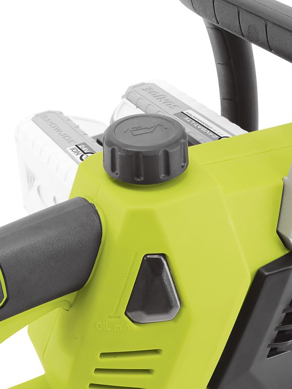 2026 Nuevo Sun Joe 48-Volt iON+ motosierra inalámbrica de 16 pulgadas con funda (2 baterías de 2Ah y 1 cargador) verde