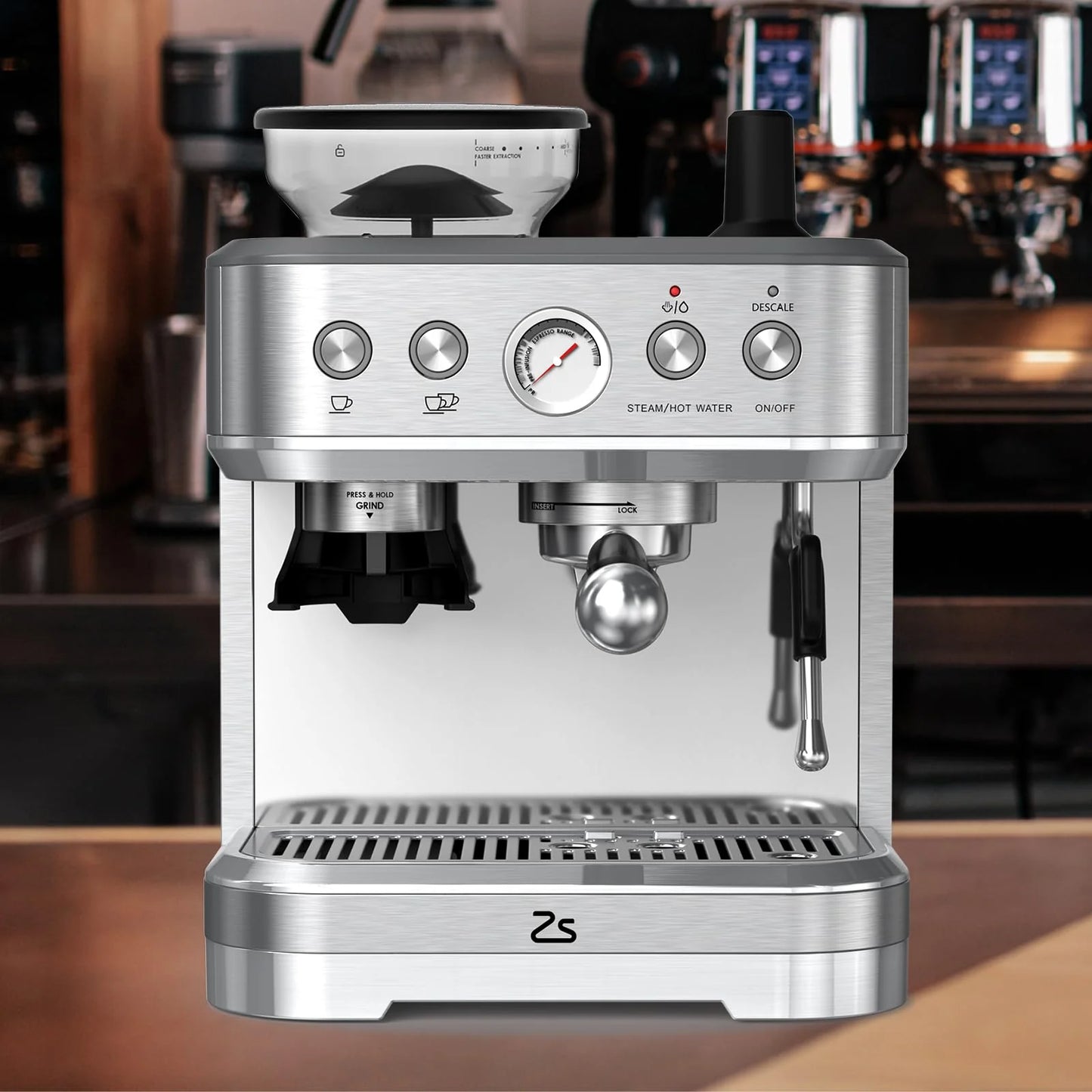2026 Nuevo máquina de espresso todo en uno con espumador de leche cafetera cappuccino y latte para barista en casa con molinillo integrado depósito de agua desmontable 85oz regalo para padres o amantes del café