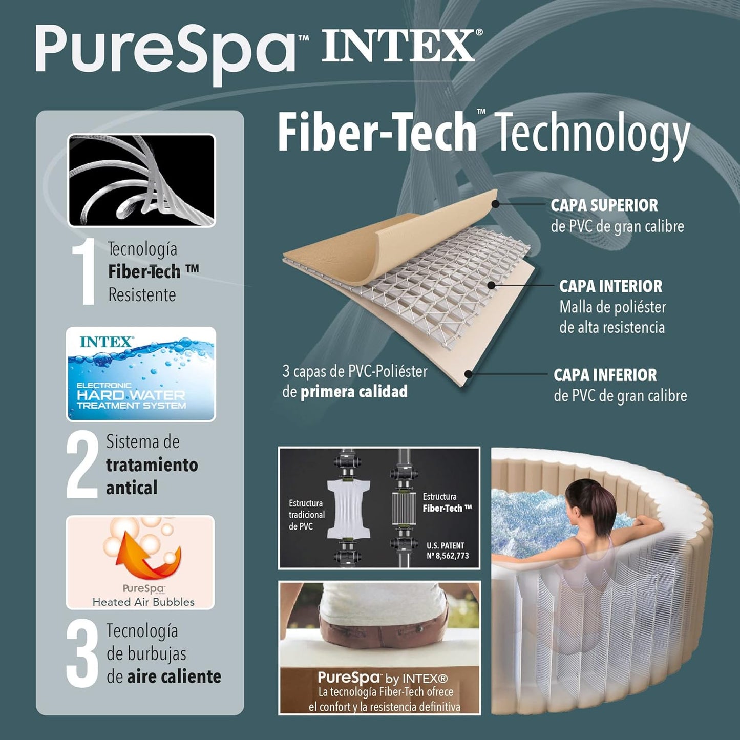 2026 Intex 28428EX Spa hinchable, Beige, 6 Personas