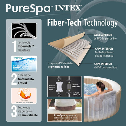 2026 Intex 28428EX Spa hinchable, Beige, 6 Personas