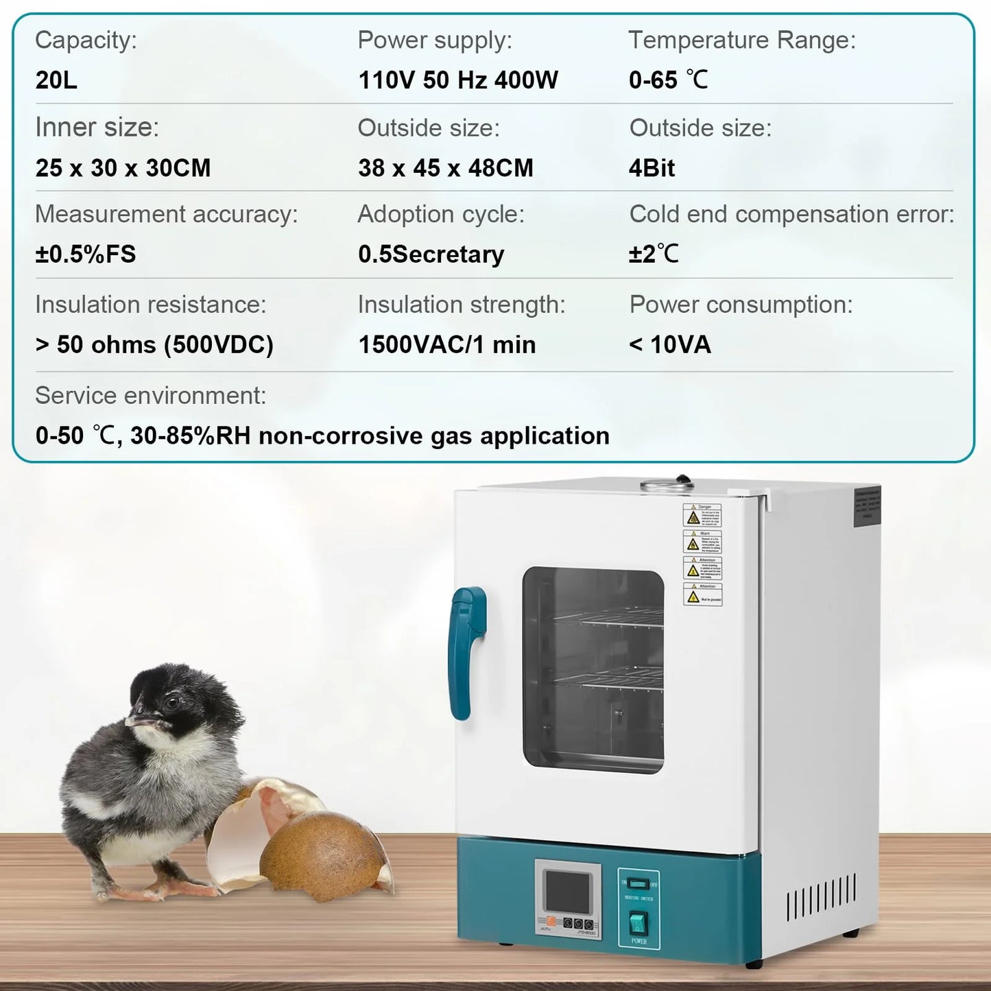 2026 Nuevo incubador de laboratorio de 20L 110V 400W incubadora para bacterias con puerta acrílica transparente rango RT-65 grados incubador digital científico mini incubador de 0.75 pies cúbicos para germinación de semillas y uso médico