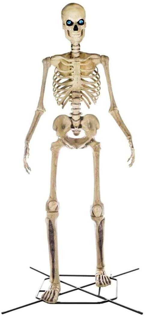 2026 Nuevo esqueleto gigante de 12 pies para decoración de Halloween con ojos LifeEyes