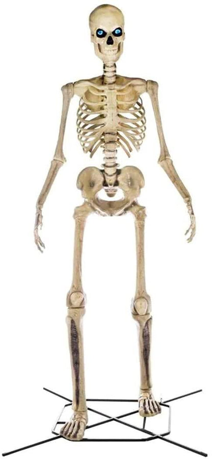 2026 Nuevo esqueleto gigante de 12 pies para decoración de Halloween con ojos LifeEyes