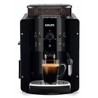 2026 Krups Essential - Cafetera súper automática, 15 Bares de presión, Molinillo cónico de Metal, con selección de cantidad e Intensidad de café, 1.7 l, 1 Cups, Acero, Pantalla LCD + Acc. Leche