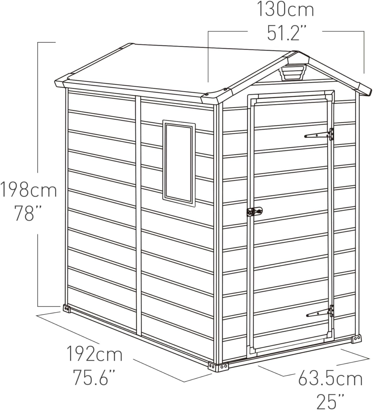 2026 Keter Manor 4X6 - Caseta de jardín, 130x192x198cm y 2,2m2, Suelo, Sistema de ventilación, Puerta y Ventana, Resistente al Agua, Color Gris