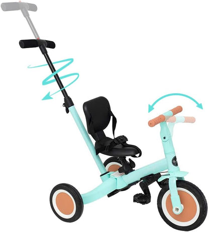 2026 Olmitos - Triciclo Evolutivo de Bebé 5 en 1 GYRO + - Bicicleta Niños Desde 1 Año hasta 5 años - De Triciclo a Bicicleta con o sin Pedales – Adaptable y transformable (Gyro +, Verde)