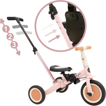 2026 Olmitos - Triciclo Evolutivo de Bebé 5 en 1 GYRO + - Bicicleta Niños Desde 1 Año hasta 5 años - De Triciclo a Bicicleta con o sin Pedales – Adaptable y transformable (Gyro +, Verde)