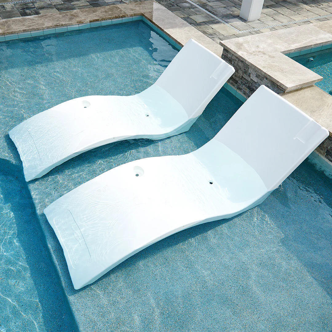 2026 Nuevo Kai Shelf Lounger, blanco (set de dos) - silla de descanso de lujo para piscina