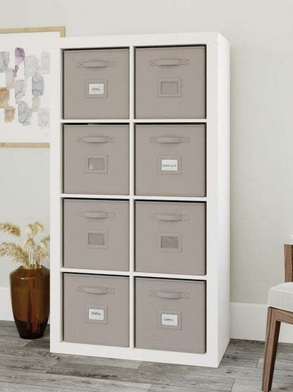 2026 Nuevo Sauder Stow-Away Organize estantería librero de 2 niveles con 8 cubos acabado blanco