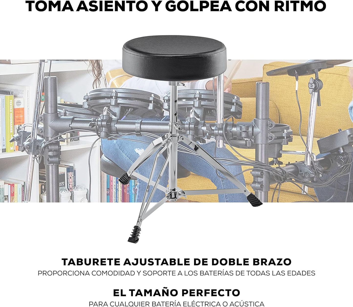 2026 Alesis Nitro Max Kit Batería Electrónica con Parches Silenciosos de Malla, Caja de Doble Zona de 10", Bluetooth, 440+ Sonidos Auténticos, Lecciones Drumeo, USB MIDI, Pedal de Bombo