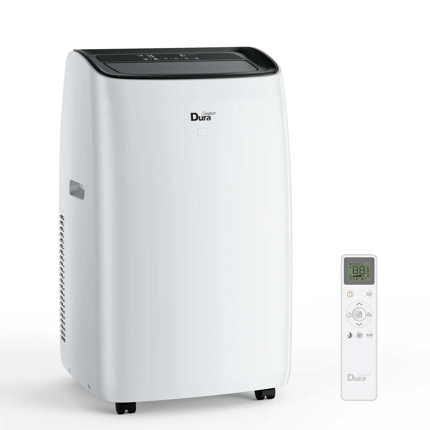 2026 Aire acondicionado portátil DuraComfort – Aire acondicionado, calefacción, deshumidificador y ventilador – 14,000 BTU (ASHRAE) / 10,400 BTU (SACC) – Hasta 450 pies² – Blanco