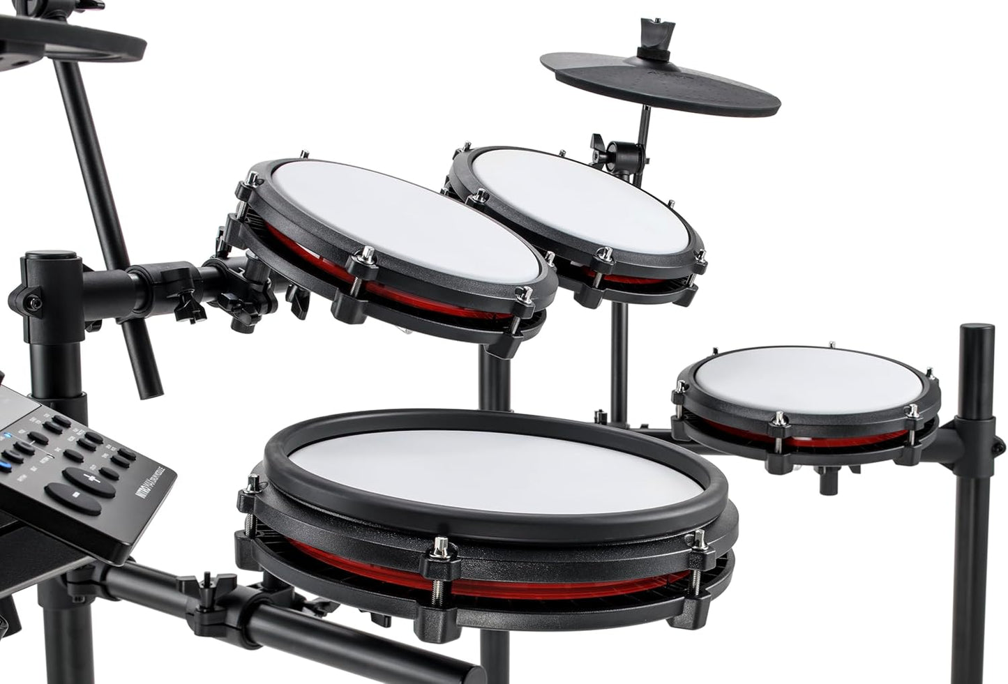 2026 Alesis Nitro Max Kit Batería Electrónica con Parches Silenciosos de Malla, Caja de Doble Zona de 10", Bluetooth, 440+ Sonidos Auténticos, Lecciones Drumeo, USB MIDI, Pedal de Bombo