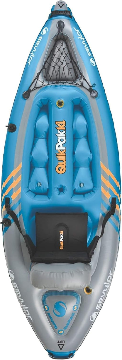 2026 Nuevo Sevylor QuickPak K1 kayak inflable para 1 persona sistema mochila con armado rápido
