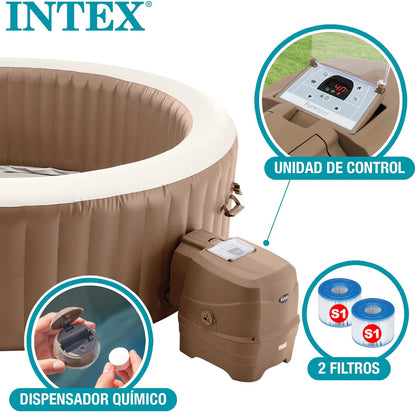 2026 Intex 28428EX Spa hinchable, Beige, 6 Personas
