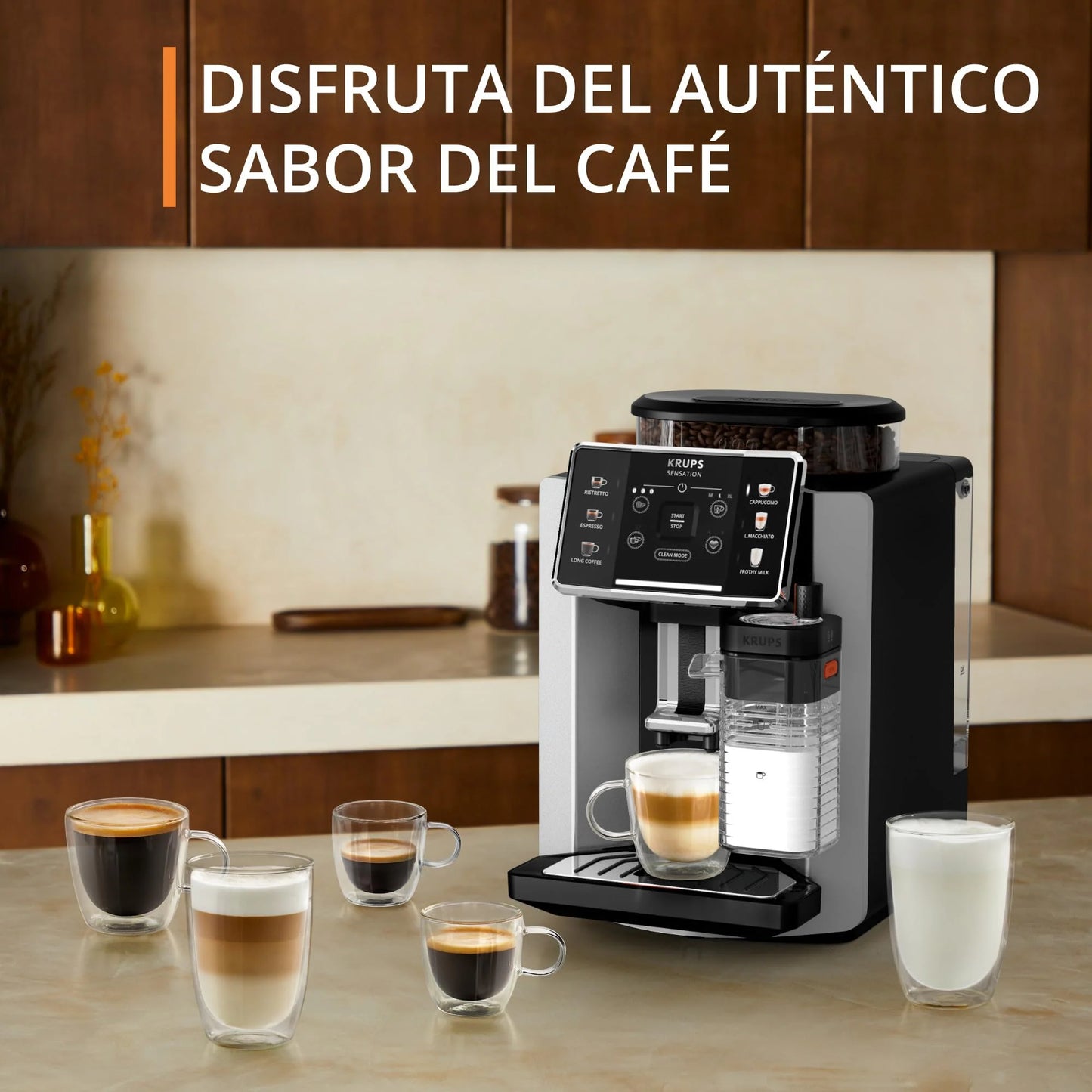 2026 Krups Essential - Cafetera súper automática, 15 Bares de presión, Molinillo cónico de Metal, con selección de cantidad e Intensidad de café, 1.7 l, 1 Cups, Acero, Pantalla LCD + Acc. Leche