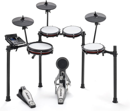 2026 Alesis Nitro Max Kit Batería Electrónica con Parches Silenciosos de Malla, Caja de Doble Zona de 10", Bluetooth, 440+ Sonidos Auténticos, Lecciones Drumeo, USB MIDI, Pedal de Bombo