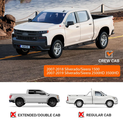 2026 Nuevo estribos laterales compatibles con Silverado y GMC Sierra 1500 2500HD 3500HD cabina Crew Cab