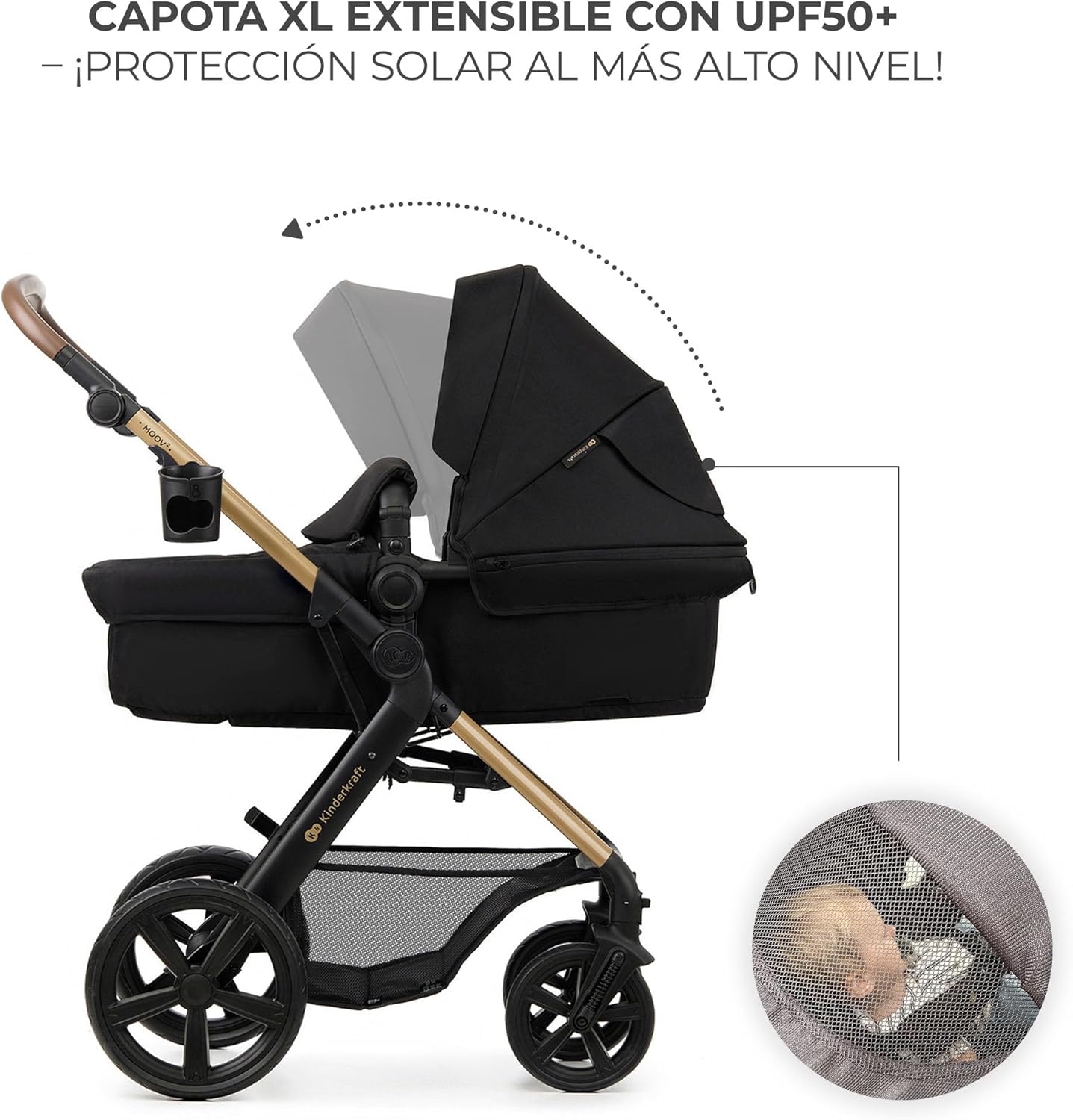 2026 Kinderkraft MOOV2 Silla de Coche 3 en 1, EVA, Mink PRO I-Size, Sistema de Viaje, Cochecito para Bebé, Silla de Paseo, Plegable, para Recién Nacido, Desde el Nacimiento hasta los 3 Años, Gris