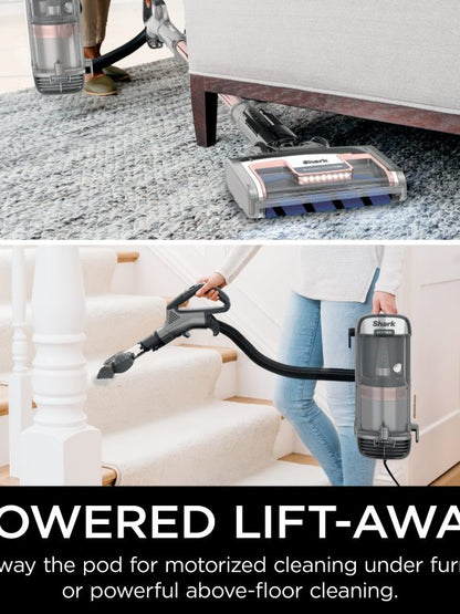 2026 Nuevo aspirador vertical con tecnología DuoClean PowerFin, sistema Powered Lift-Away y cepillo autolimpiante, acabado en color rosa dorado