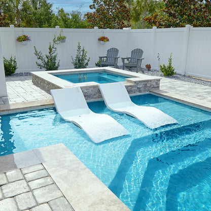2026 Nuevo Kai Shelf Lounger, blanco (set de dos) - silla de descanso de lujo para piscina