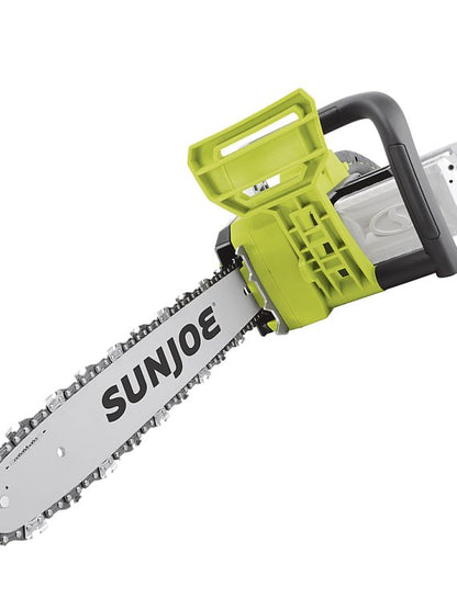 2026 Nuevo Sun Joe 48-Volt iON+ motosierra inalámbrica de 16 pulgadas con funda (2 baterías de 2Ah y 1 cargador) verde